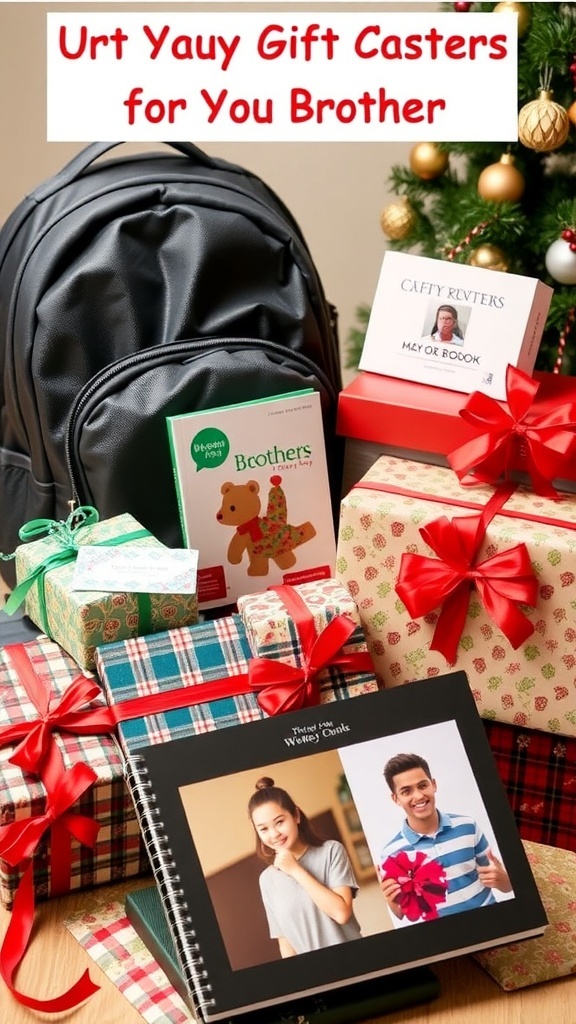 Unique Christmas Gift Ideas for Your Brother A collection of unique Christmas gifts for a brother, beautifully wrapped and decorated.